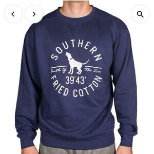 Southern Fried Cotton Hound Circle
Crew Neck Fleece in China Blue size large